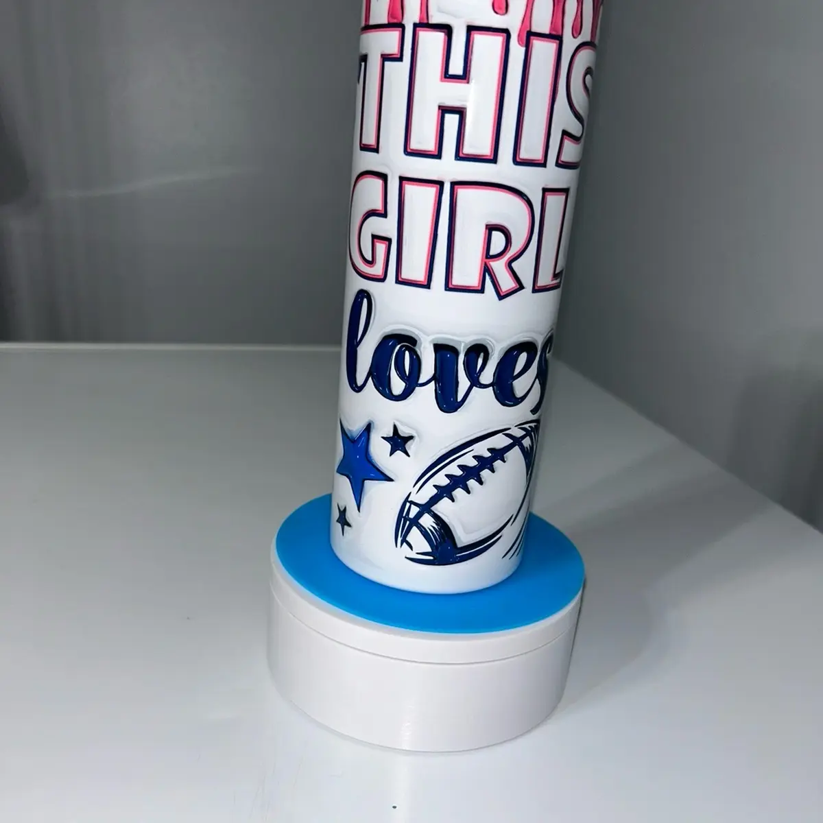 This girl loves the cowboys tumbler, Dallas cowboys fans, keeps drinks hot or cold