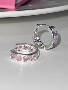 Women's Elegant Rhinestone Hoop Earrings, Copper Micro-Inlaid Artificial Zirconia Design, Perfect Gift for All Seasons