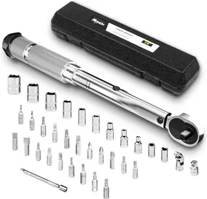 Torque Wrench 1/4 Inch, 35 Pcs Drive Click Torque Wrench Set, Dual-direction Torque Wrenches 3.95-22.5N.m/35-200ft.lb, 72-tooth, ±4% High Precision Torque Wrench For Bike, Motorcycle, Car