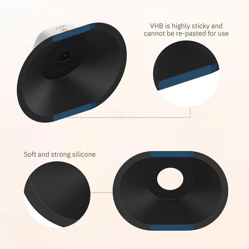 Window Mount for Girafit Window Camera W150,W550s, Adjustable Angle Tilt, No Screws, No Reflections, Self-Adhesive, Damage-Free Installation for Outdoor Monitoring, Windows/Door Bracket Holder