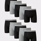 Hanes Men's Cotton Boxer Brief Underwear Super Value Pack 10-pack Multi Comfortable Fit Soft Stretch Fabric Breathable 2349k0