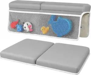 Summer Spring Gift Baby Bath Kneeler and Elbow Rest Pad Set - Non-Slip Quick Dry Bath Kneeling Pad and Bath Elbow Rest Pad with Pockets for Baby Bath Essentials
