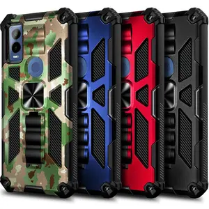 For Cricket Innovate E 5G Case Full Body Kickstand Phone Cover w/ Tempered Glass