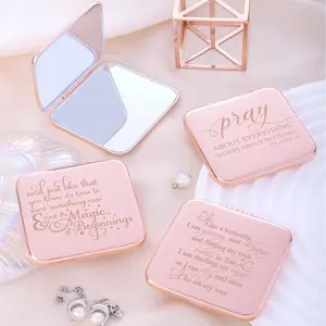 Portable Makeup Mirror, 1 Count Mini Handheld Makeup Mirror, Folding Mirror, Makeup Tool for Women & Girls, Daily Holiday Birthday Gift