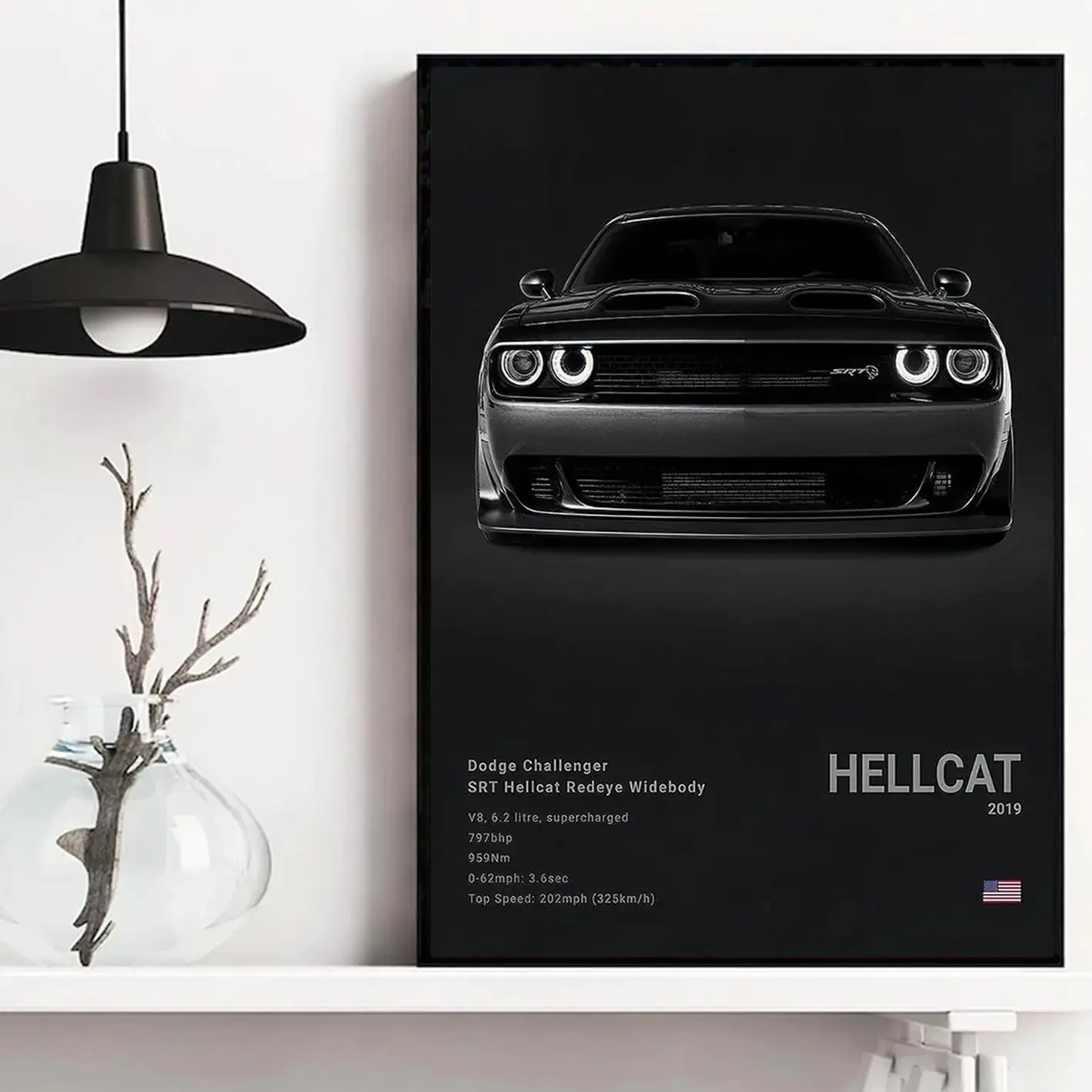 Morden Car Poster For Men Featuring G82 M4 GT3 RS Hellcat Veyron FXX K High-Resolution Wall Art