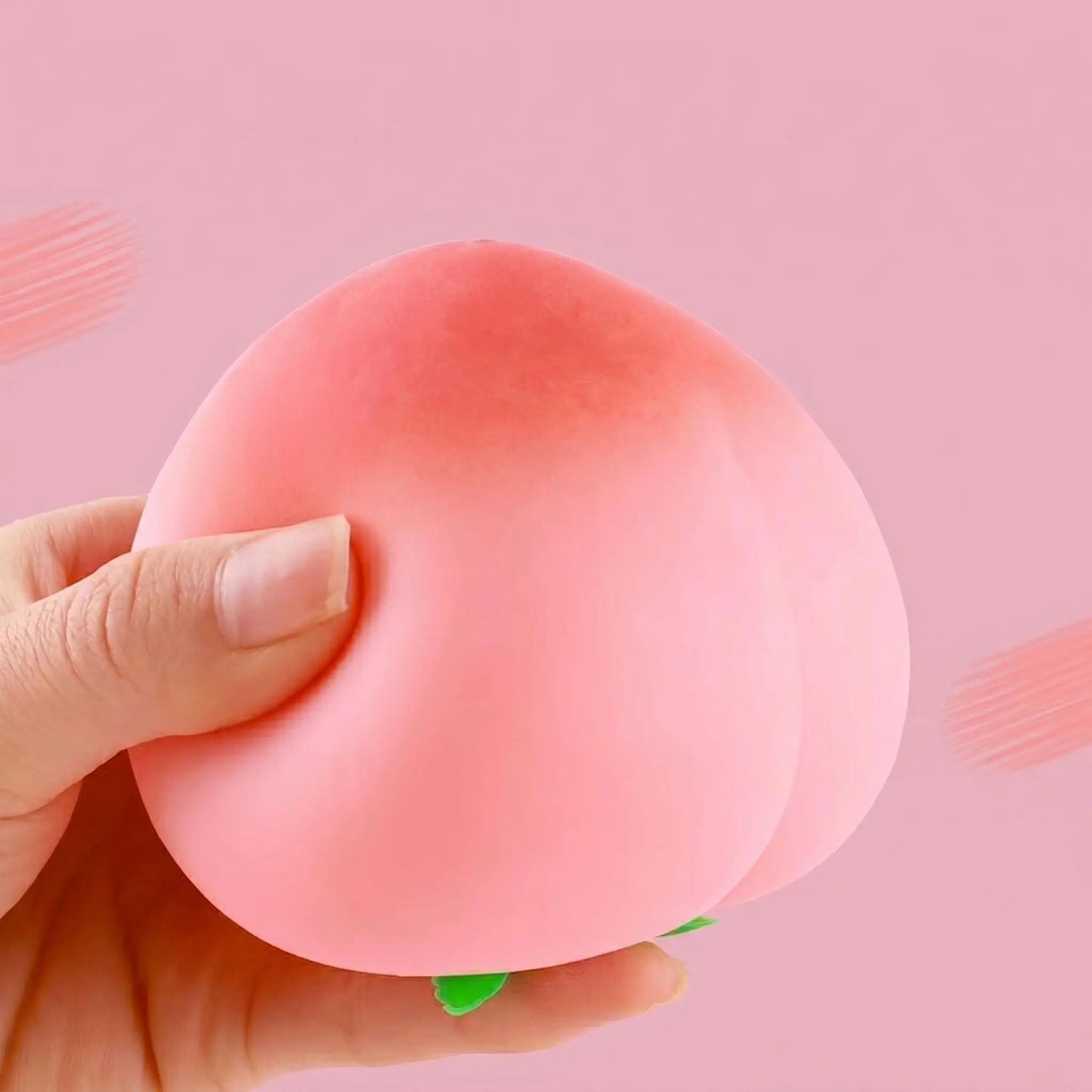 Portable Squishy Peach Fidget Ball Stress Relief Toy - Soft Rebound, Squeeze-Stretch Sensory Play Item for Focus, Relaxation, Cute Fruit Design, Quiet Squeeze