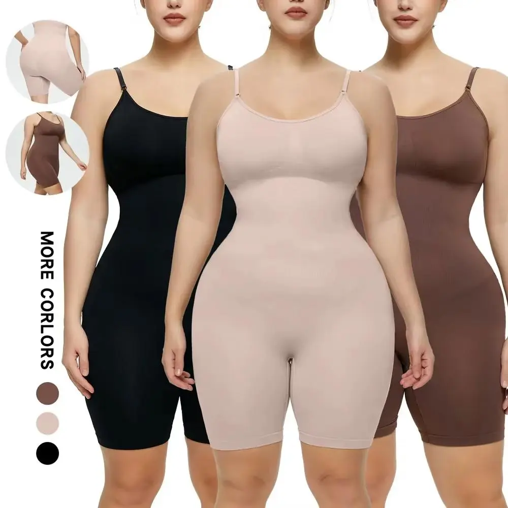 Women Full Body Shapewear Bodysuit for Belly Control Seamless Firm Waist Trainer Body Shaper Bodysuit Girl Compression Womenswear Adjustable Strap Basic summerwins