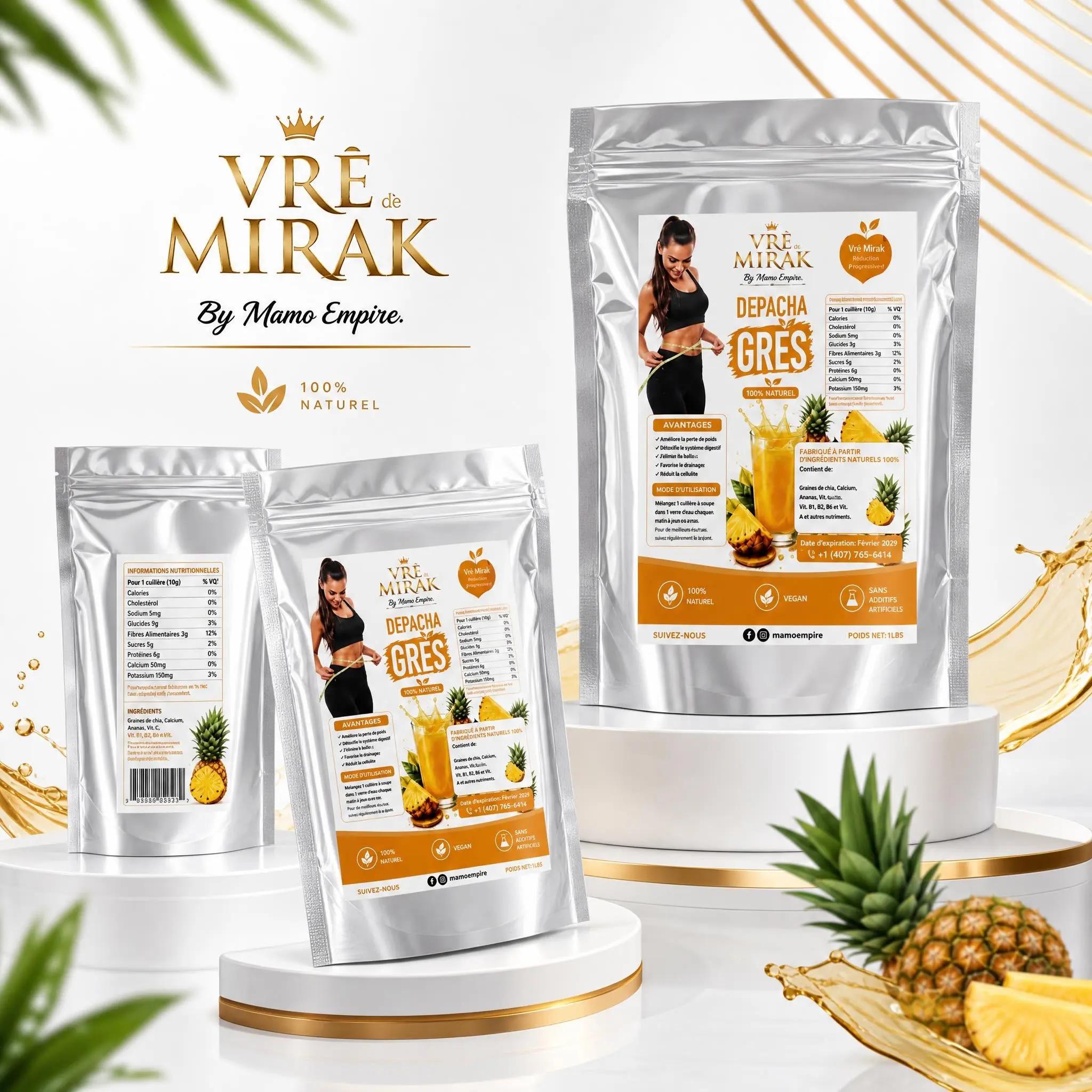 Mamo Empire Mirak Vrè Depatcha Detox Gès, 100% Natural Herbal Supplement for Healthcare & Wellness Nutrition