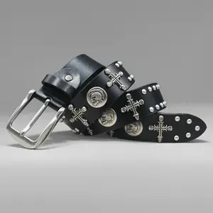 Skull Studded Belt Y2k Skull Belts Genuine Leather studded belts Emo Belt Y2k Punk Skull Belts y2k