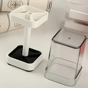 Simple and practical toothbrush organizer with rinse cup: Toothbrush storage stand for couples, bathroom essentials, no need for batteries or scents