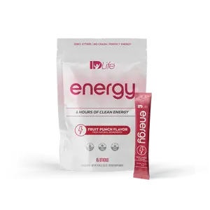 IDLife Energy Sticks - Anytime Energy Boost - 6 Hours of Clean Focus - Fruit Punch