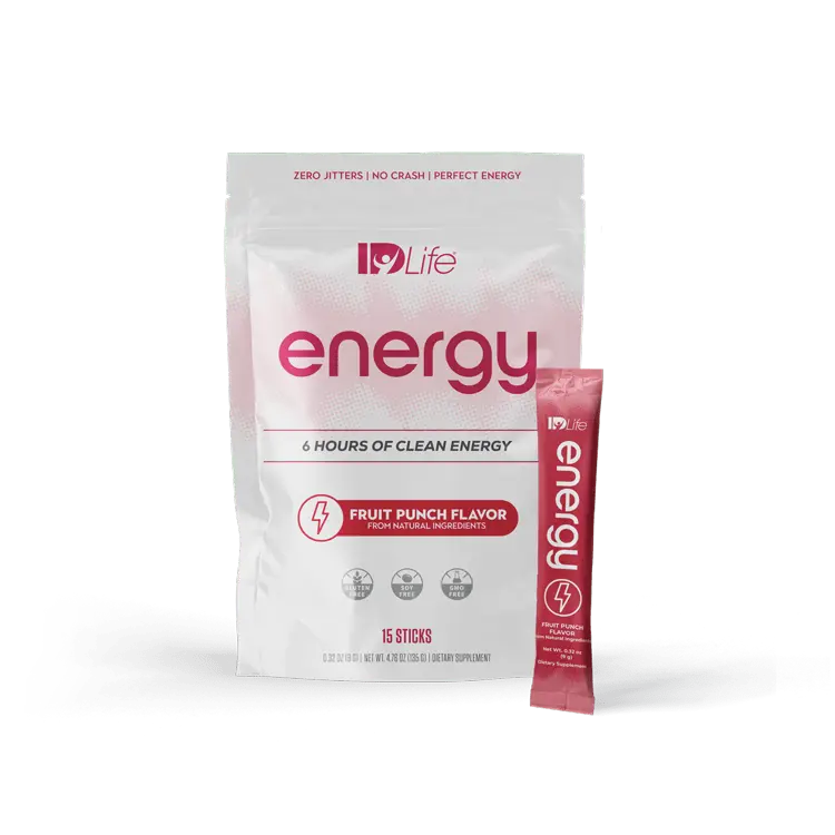 IDLife Energy Sticks - Anytime Energy Boost - 6 Hours of Clean Focus - Fruit Punch