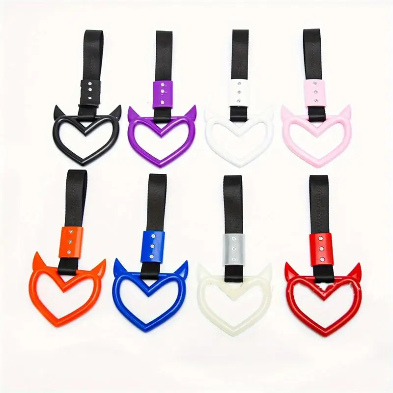Universal Car Bumper Warning Ring, Portable Car Heart Shaped Handle Strap, Bumper Decoration Accessories for Vehicle, Bus, Truck, Car Hanging Decorati