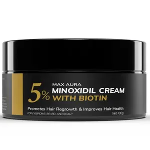 MAX AURA Minoxidil Cream with Biotin - 5% Extra Strength - Treatment for Thinning Hair and Hair Loss for Men - Hair Loss Treatment, Minoxidil Topical Solution For Thicker Fuller Hair
