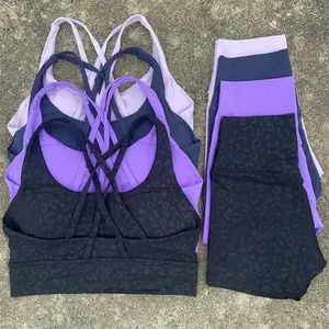 Yoga Clothes Set 2 Piece Gym Shorts Set Women Back Bra Waist Shorts Fitness Suit Running Workout Tracksuit Fathersdaygift Gray Seamless Waisted Yoga Shorts tracksuit set athletic tracksuit（gift）