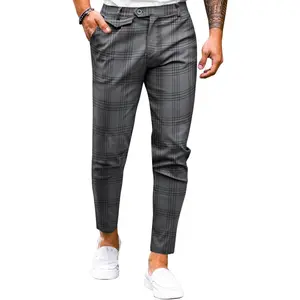 PASLTER  Mens Chinos Slim Fit Pants Flat Front Stretch Skinny Tapered Dress Pants Comfort Casual Solid Trousers Menswear Shirts