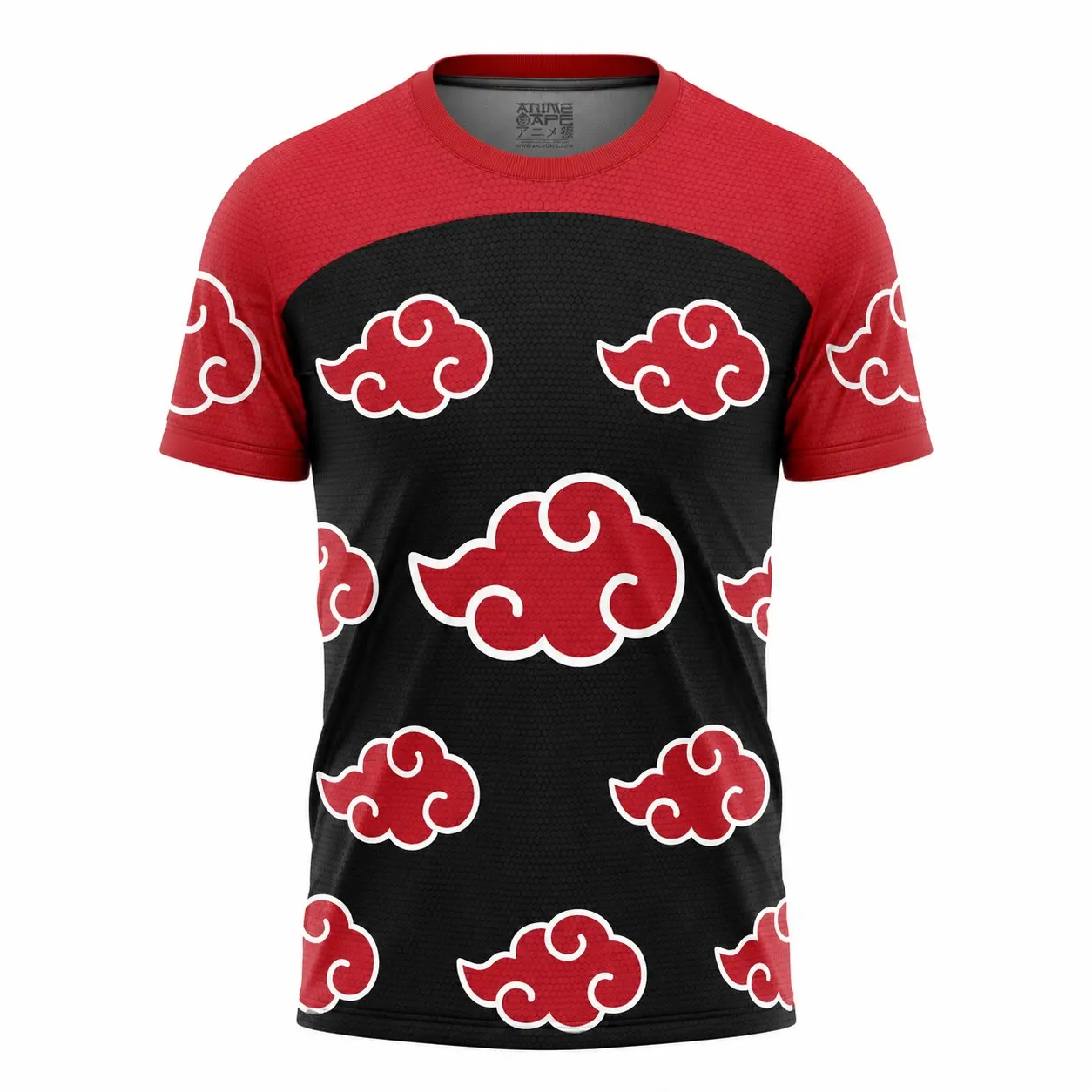 Japanese Red Cloud Ninja Anime Inspired Soccer Jersey, Premium Breathable Soft Fabric Graphic Top, All-Over Vibrant Dye-Sublimation Print, Perfect Cosplay Gift for Manga Fans