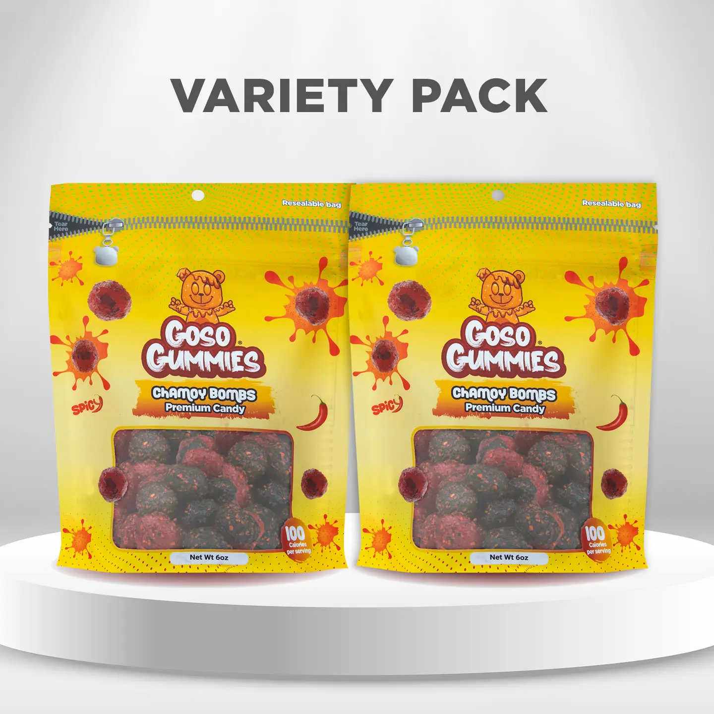 Goso Gummies Dynamite Duo Viral Spicy Gusher Bombs - 12 Ounce Duo Pack - Gushers Candy Spicy Flavors Chewy