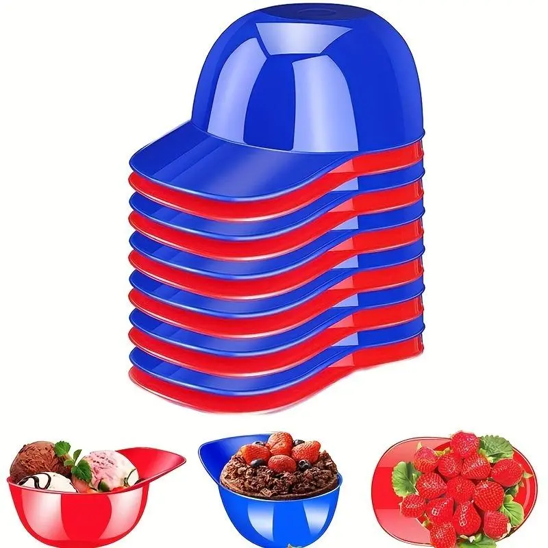 Baseball Helmet Ice Cream Snack Bowl,Mini Baseball Cap Bowls, Helmet Chip Bowl, Ice Cream Sundae Helmets Baseball Helmet Cups for Party, Independence Day Accessories, Birthday Party Supplies, Summer Party Supplies, Tableware, Serving Bowls