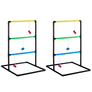 Ladder Toss Game Set For Indoor And Outdoor, Backyard Toss Game With 6 Soft Rubber Bolos And Portable Carrying Case, Fast 2 Minute Assembly For Parties And Cookouts