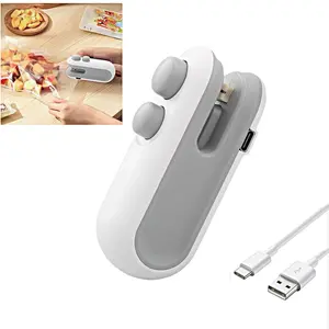 2-in-1 Magnetic Mini Food Sealer 2026 Upgrade - USB Rechargeable Heat Sealer with Cutter | Portable Kitchen Gadget for Snack Bags