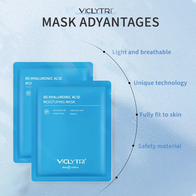 [VICLYTRl] Deep Collagen Hyalu-B5 Overnight Mask 30gx5ea | Real Collagen Face Mask with Hyaluronic Acid | Moisture-Locking Care for Overheated Skin | Viral Korean Skincare Trend Sheet Moisturizing Soothing Nighttime Mask