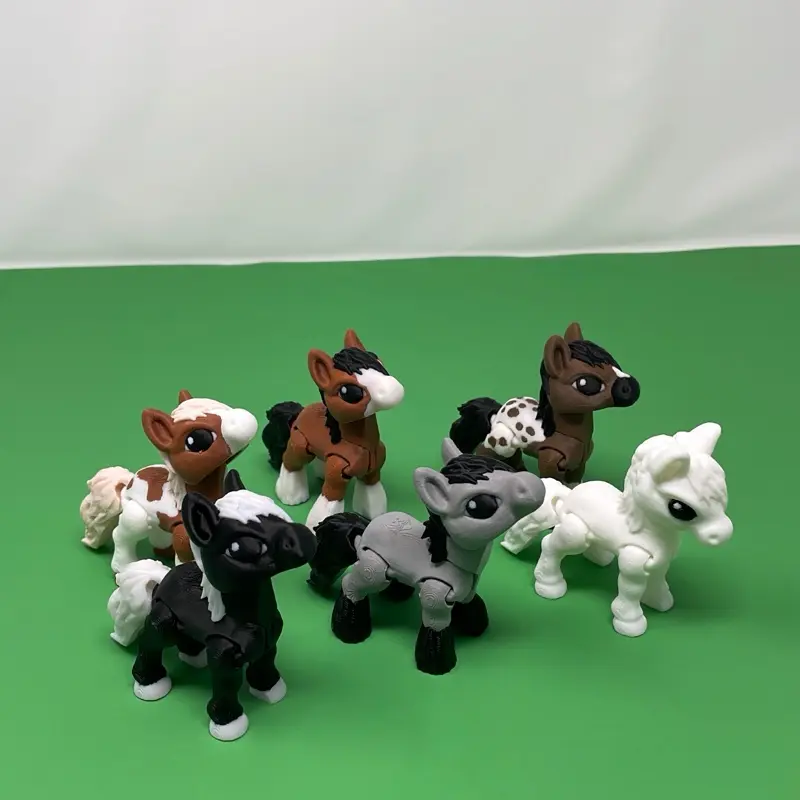 3D Printing Tiny Plastic Articulated Flexi Horse Fidget Toy - Minimalist Geometric Animal Figurine, Stress Relief Desk Decor, Ornaments, Gift for Toys & Hobbies Enthusiasts, Model Ornament