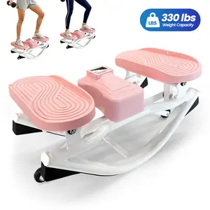 Ranbro Twist Stepper Machine, No-Assembly U-Shaped 330Lbs Heavy Duty 3D Side Stepper for Glutes & Leg Toning, Multi-Directional Fitness Station with Resistance Bands & Built-in Counter, Anti-Tip Quiet Home Gym Gear SummerVibes BootyBuilder