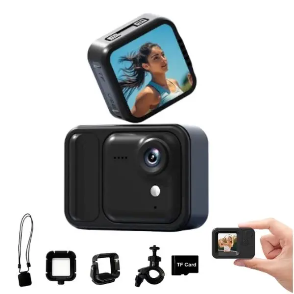 T-JERZENS Compact Pocket-Size Mini Action Camera, MicroSD-Compatible Portable Sports Body Camera for Outdoor Adventure Photography, TikTok Shop Back to School Use