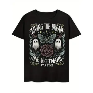 Men'S Funny Vintage Graphic-Inspired "Living The Dream One Nightmare At A Time" Graphic T-Shirt