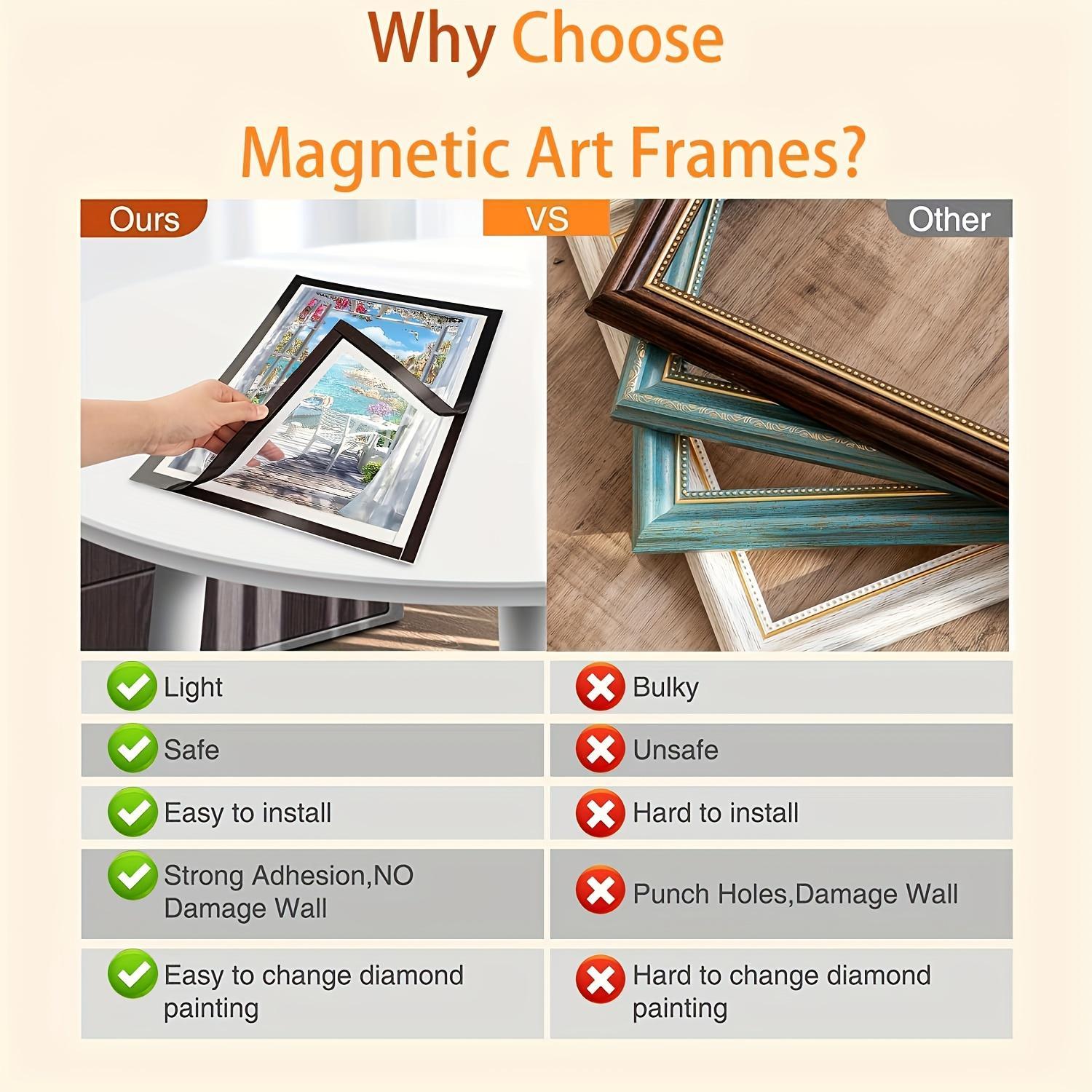 10-Pack Art Magnetic Photo Frames, Wooden Frame, Retro Ins Style, Wall Photo Decoration Set for Living Room & Bedroom