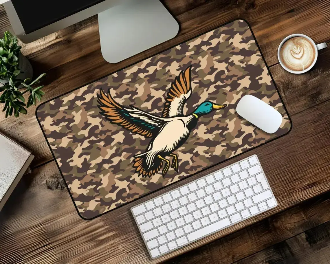 Duck Camo Desk Mat: Large XXL Neoprene Mouse Pad, Anime Mouse Pad, Desk Mat, pc accessories.