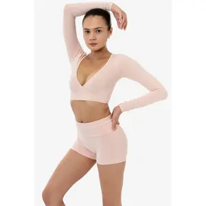 83077GD - Garment Dye Long Sleeve Wrap Top