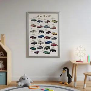 ABC Boys Poster, Car Posters, Gift for Boy, Classic Car Print, Car Poster, Boys Room Decor, Baby Boy Gift