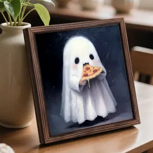 Halloween 8x8in Wooden Framed Picture, Gothic Witch Decor, Gothic Aesthetic, Spooky Home Wall Art, Unique Gift Idea, Perfect Gift Choice, Perfect for Living Room & Bedroom