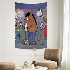 A Wonderful Mamanbojack Tapestry, Soft Peach Peel Tapestry, Wall Tapestry, Suitable For Bedrooms, Living Rooms, Dormitories, Wall Decoration, Home Decoration, Live Streaming Background, Gifts, Etc. Th
