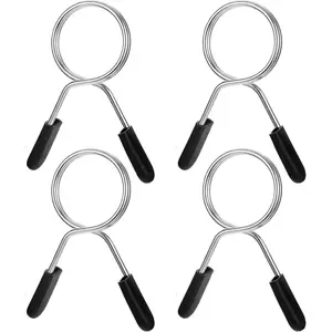 2 Inch Barbell Clamps, 4 count Weight Barbell Clips, Barbell Spring Lock Collars, Barbell Handle Locking Clip for Strength  Gym Fitness  Accessories