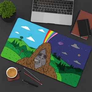1 pc Large Sassy The Sasquatch Mouse Pad HD Print Durable Locked Edges Non-slip Rubber Base Washable Pads for PC Office Computer Gamer Extra Long, Extended Mousepad, Computer Accessory for Gamer Study and Workstation Decoration XXL Keyboard Desktop Mat