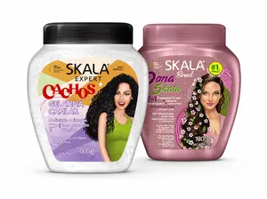 **Skala Cachos Gelatina Capilar + Dona Skala 2-in-1 Treatment Cream Bundle, Vegan Hair Mask Set for Definition, Shine & Curl Care, 1000g Each**