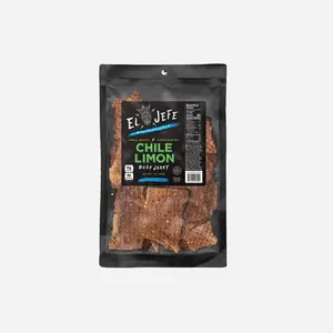El Jefe Chile Limon Flavor Beef Jerky - 100% USDA Premium Sirloin, Zesty Citrus & Fiery Spice, Protein-Packed Snack