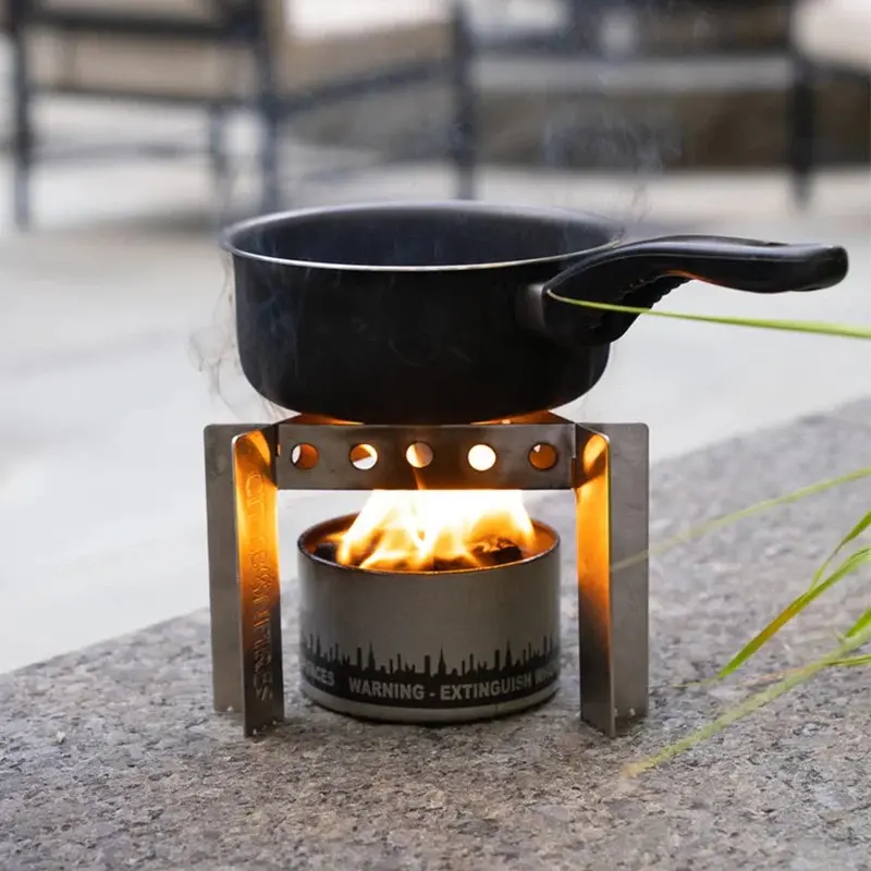 City Bonfires Ultralight Stainless Steel Camp Stove 3-in-1 Cooker Trivet & Stand for Outdoor Cooking Portable Easy-to-Use Heats Fast Made in USA Camping Kitchenware Camping Equipment