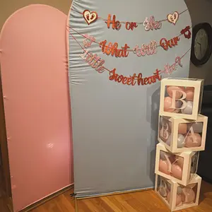 Metal Arch Backdrop Stand, Set of 3 (6/6.6/7.2 ft) Wedding Arched Frame , Stable Arched Background Stand for Wedding, Baby Shower, Birthday Party, Photography, Gold