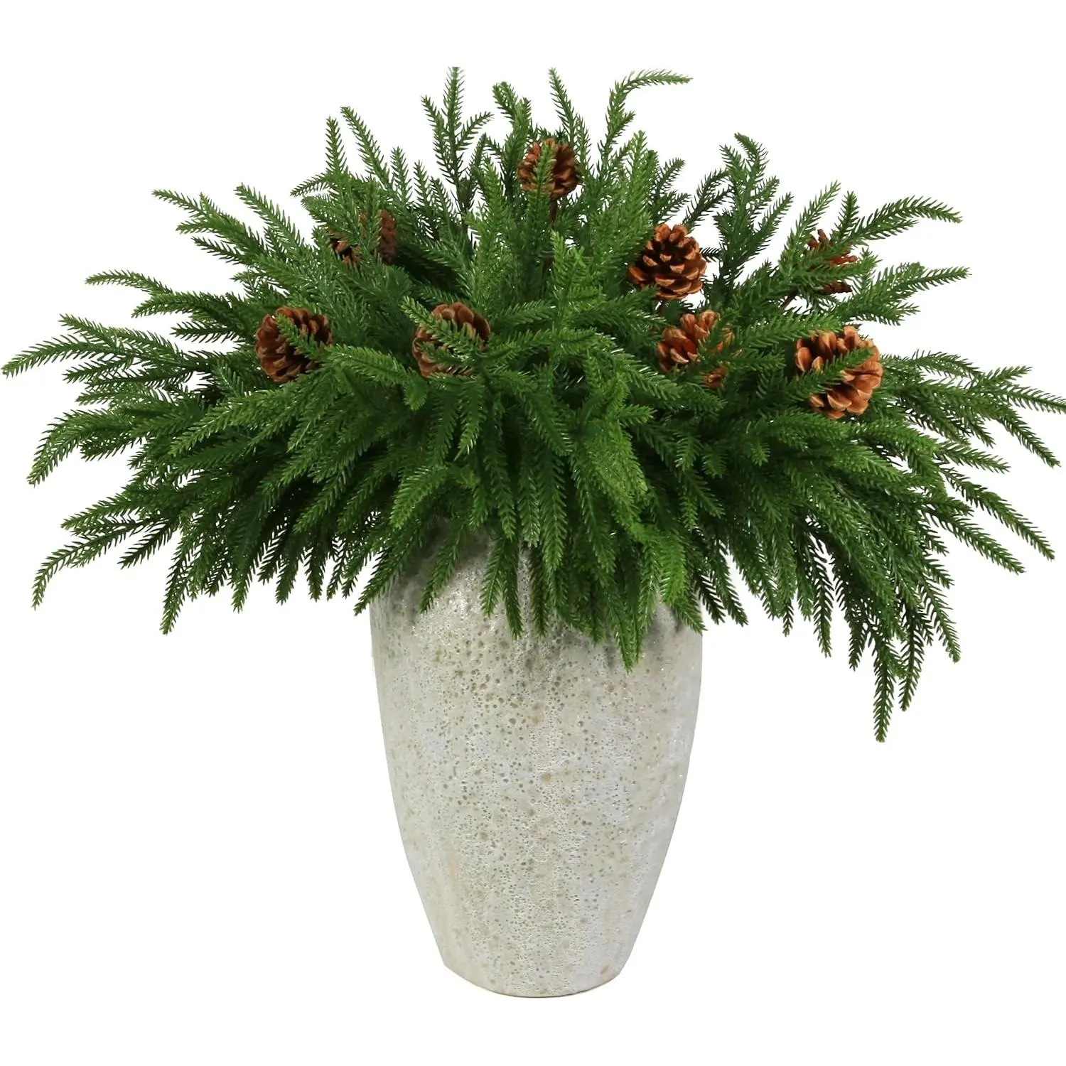 [Deals For You] 12 artificial Norfolk pine branches, 8 pine cones picked outdoor artificial plants Decoration Room Decor Decorating
