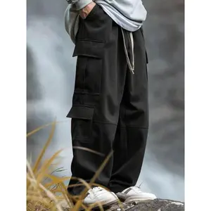 Men's Cargo Pants with Flap Pockets, Adjustable Drawstring Waist, Versatile Outdoor Style for Active Lifestyles