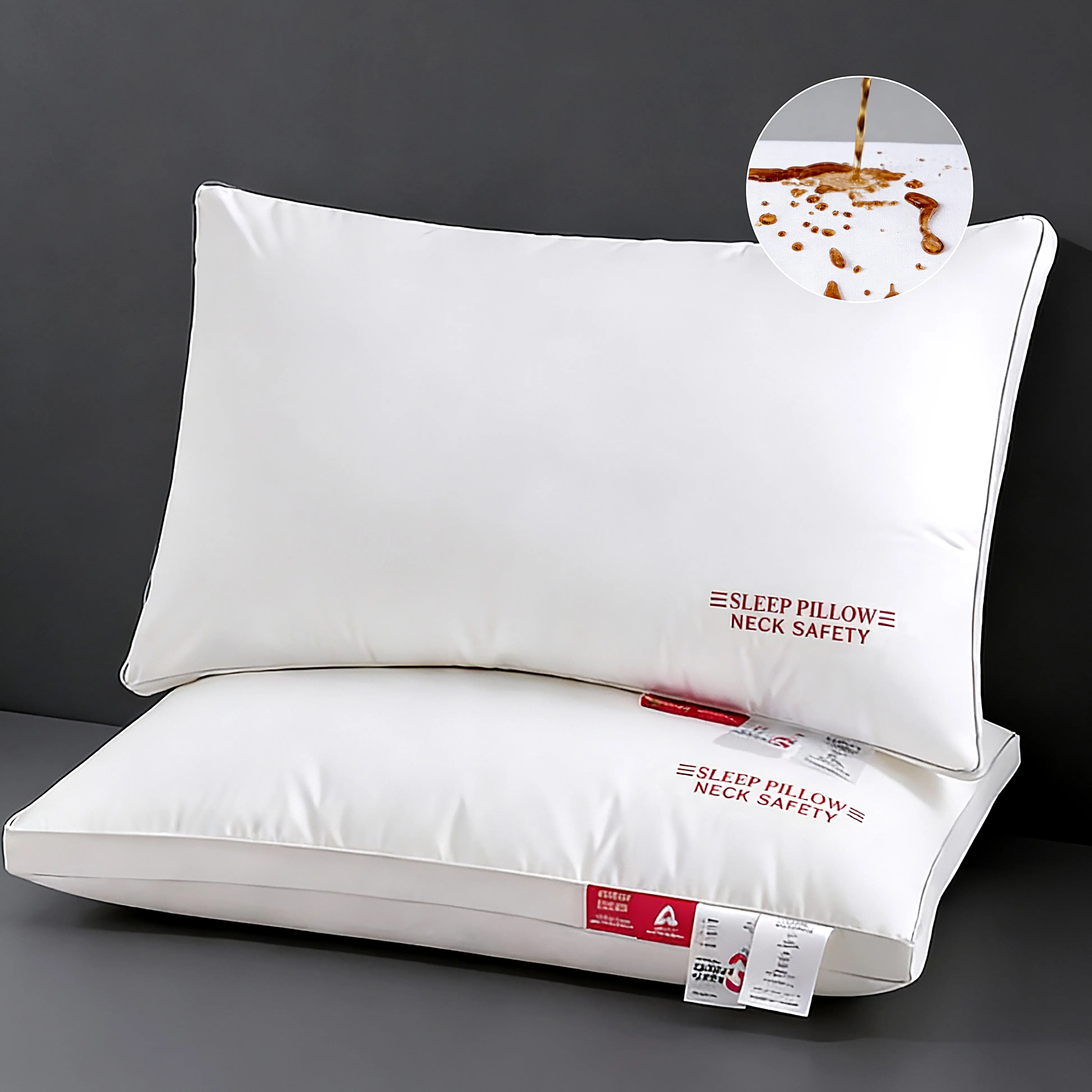 Softora Cloud-Soft Hotel Pillow - 20x30 inches, Waterproof, Stainproof, Hypoallergenic, Anti-Bacterial, Breathable, Ergonomic Silk-Like Premium Down Alternative for Neck Support, Neck Care