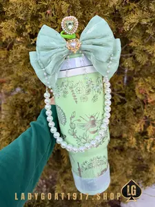 Custom Lux Tumbler Green  40oz Tumbler Drinkware Water Bottles Portable Bottle