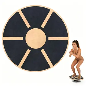 Wooden balance board, used for core stability training, 360-degree rotation, non-slip, rehabilitation training, and balance training.