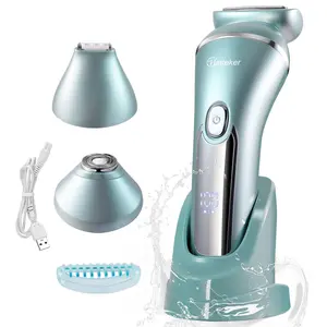 Women's Electric Shaver Trimmer, Ipx7 Waterproof USB Rechargeable Hair Removal Device, Portable Body Hair Trimmer for Arms Legs Underarms