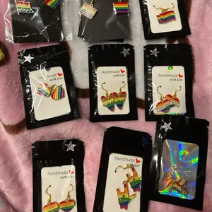 Handmade Pride Earring - Colorful Design with Rainbow Accents, Includes Multiple Packs