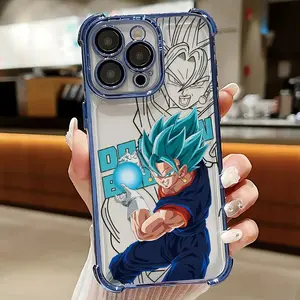 Classic Popular Anime Cartoon Super Saiyan Phone Case Compatible with for iphone 16, 15, 14, 13, 12, 11 Pro Max, X, XR, XS Max, 8, 7 Plus, Featuring a Transparent Soft Back for Drop Protection.